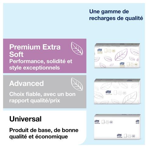 DISTRIBUTEUR D’ESSUIE-MAINS PLIÉS TORK® H3 BLANC - 3