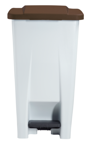 POUBELLE A PEDALE MOBILY 60L BLANC / MARRON - 3