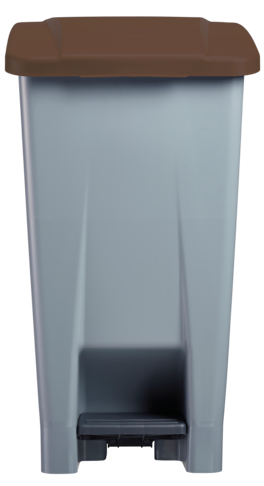 POUBELLE A PEDALE 60L MOBILY GREEN GRIS / MARRON - 3