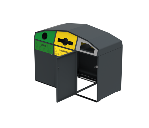STATION DE TRI 340L 3 BACS ROULANTS TRIROK ANTHRACITE - 3