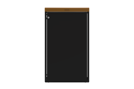 POUBELLE DE TRI AVEC SERRURE ALITRI 90L GRIS MANGANESE / MARRON - 3
