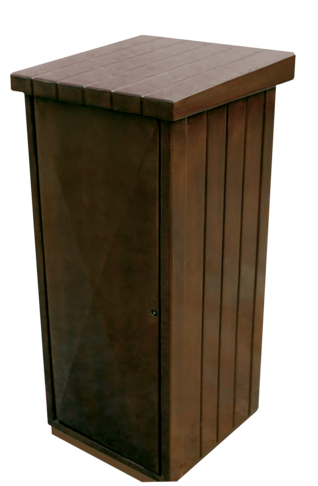 CORBEILLE 130L A POSER/FIXER/SCELLER BETON ZEUS EFFET BOIS - 3