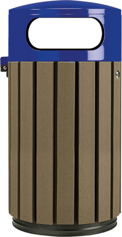 CORBEILLE 40L A POSER OU A FIXER ZENO ETIK A LATTES MARRON / BLEU OUTREMER - 3