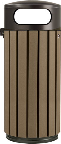 CORBEILLE 60L A POSER OU A FIXER ZENO ETIK A LATTES MARRON / GRIS MANGANESE - 3