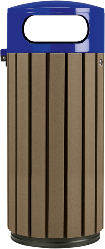 CORBEILLE 60L A POSER OU A FIXER ZENO ETIK A LATTES MARRON / BLEU OUTREMER - 3
