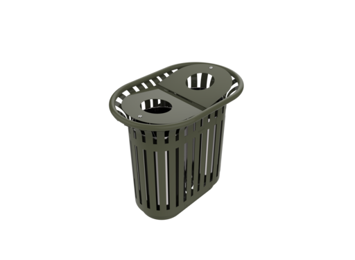 CORBEILLE TULIPE 2X40L A POSER VERT OLIVE - 3