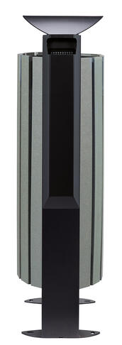 CORBEILLE SUR PIED ARKEA ETIK 60L AVEC CENDRIER 3L GRIS MANGANESE - 3