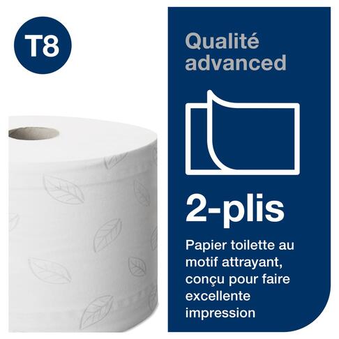 PAPIER TOILETTE À DÉVIDAGE CENTRAL TORK SMARTONE® T8 BLANC 1150 FORMATS 2 PLIS ECOLABEL X6 - 4