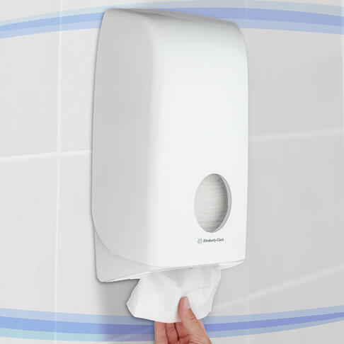 DISTRIBUTEUR DE PAPIER TOILETTE PLIÉ AQUARIUS BLANC - 4