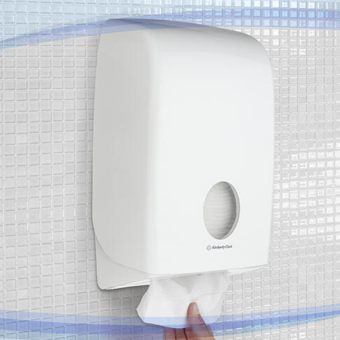 DISTRIBUTEUR D’ESSUIE-MAINS PLIÉS AQUARIUS™ BLANC - 4