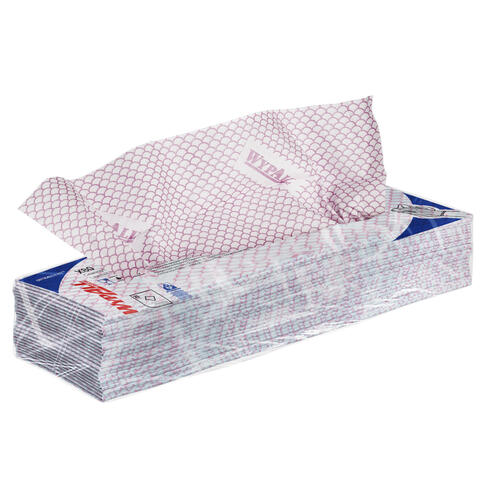 LAVETTE NON TISSEE USAGE COURT WYPALL X80 ROUGE 25 FORMATS 35X42CM - 4