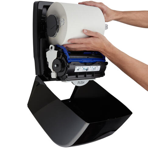 DISTRIBUTEUR D’ESSUIE-MAINS ROULEAUX AQUARIUS™ NOIR - 4