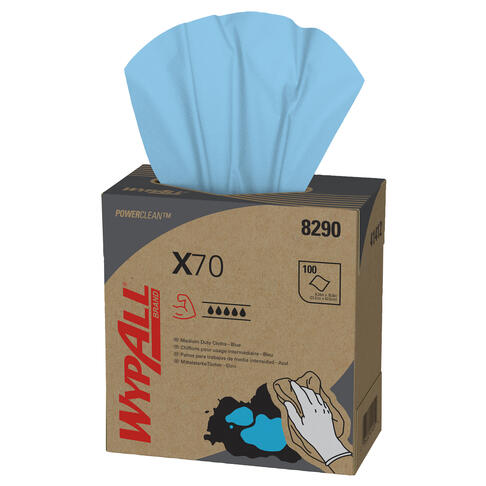 LAVETTE NON TISSEE USAGE UNIQUE WYPALL X70 BLEU 100 FORMATS X10 BOITE DISTRIBUTRICE - 4