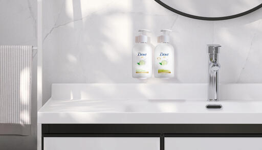 SUPPORT ABS BLANC POUR FLACON POMPE 500ML DOVE - 4
