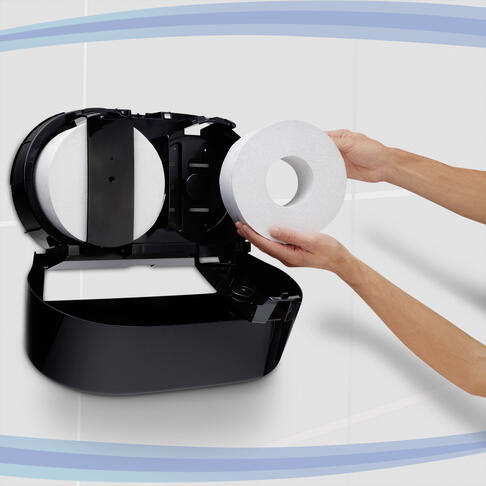 DISTRIBUTEUR DE PAPIER TOILETTE À DÉVIDAGE CENTRAL SCOTT® CONTROL™ MINI DOUBLE NOIR - 9
