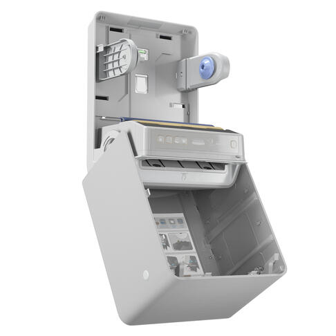 DISTRIBUTEUR D’ESSUIE-MAINS ROULEAUX À DÉCOUPE AUTOMATIQUE & OPTIQUE ICON™ GRIS MOSAÏQUE - 4