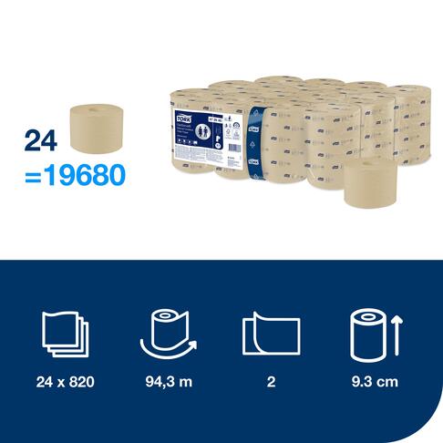PAPIER TOILETTE PETIT ROULEAU TORK® T7  ADVANCED NATUREL SANS MANDRIN 820 FORMATS 2 PLIS ECOLABEL X24 - 4