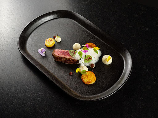 ASSIETTE STEAK 27X20CM NOIR MAT - 5
