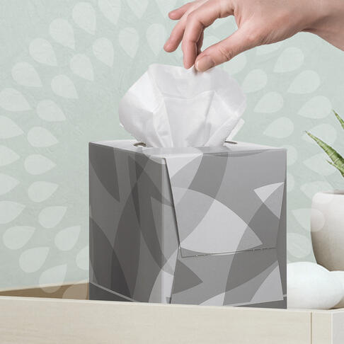 MOUCHOIR BOÎTE CUBIQUE KLEENEX® BLANC 90 FORMATS 2 PLIS X12 - 5