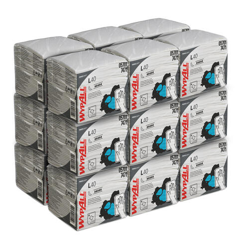 LAVETTE NON TISSEE USAGE UNIQUE WYPALL L40 BLANC 56 FORMATS 31,5X33CM X18 - 5