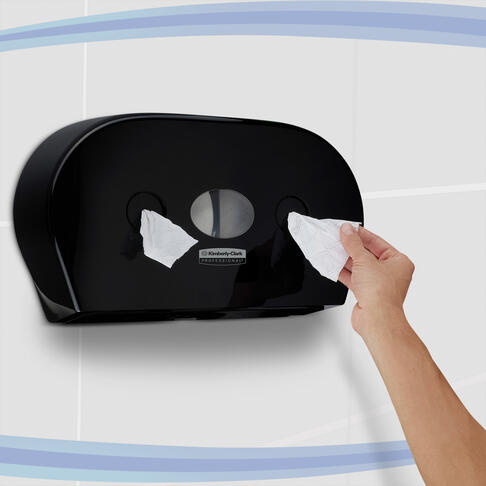 DISTRIBUTEUR DE PAPIER TOILETTE À DÉVIDAGE CENTRAL SCOTT® CONTROL™ MINI DOUBLE NOIR - 10