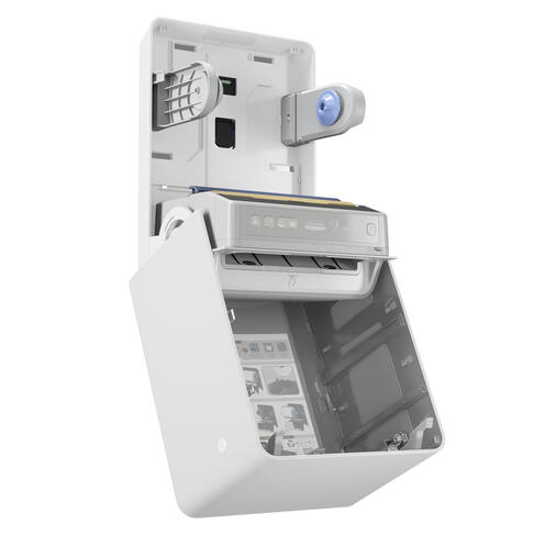DISTRIBUTEUR D’ESSUIE-MAINS ROULEAUX À DÉCOUPE AUTOMATIQUE & OPTIQUE ICON™ BLANC MOSAÏQUE - 5
