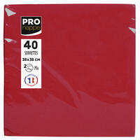SERVIETTE 38X38 CM OUATE GAUFRÉE 2 PLIS ROUGE X1200 - 5