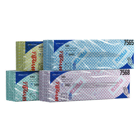 LAVETTE NON TISSEE USAGE COURT WYPALL X80 JAUNE 25 FORMATS 35X42CM - 6