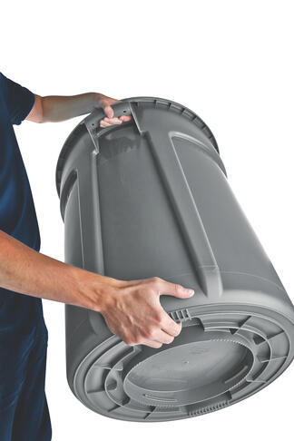 POUBELLE BRUTE ROND 167L GRIS AVEC CONDUIT AERATION - 8
